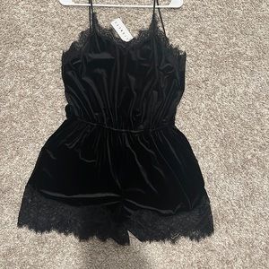Black laced romper